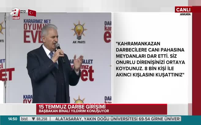 Başbakan: FETÖ elebaşı evetleri duydukça kriz geçiriyor