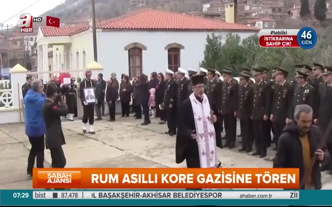 Kore gazisine kilisede askeri tören düzenlendi