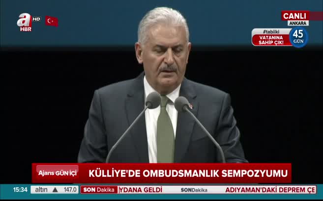 Başbakan Yıldırım, Ombudsmanlık Sempozyumu'nda konuştu