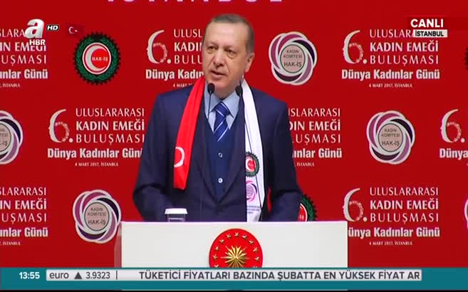 Erdoğan: Kadına şiddet uygulayan zavallının ta kendisidir