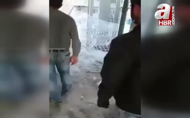 İnşaat işçilerinin tehlikeli testi kamerada