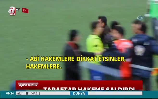 Amatör maçta taraftar hakeme saldırdı