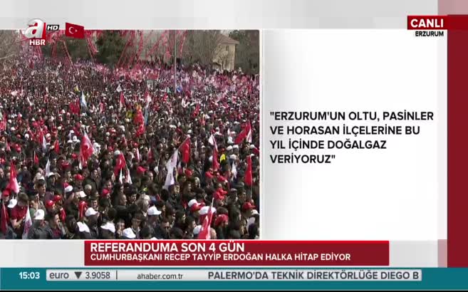 Cumhurbaşkanı Erdoğan'dan Erzurum'a büyük müjde