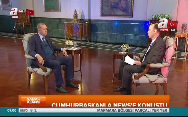 Cumhurbaşkanı A News'e konuştu