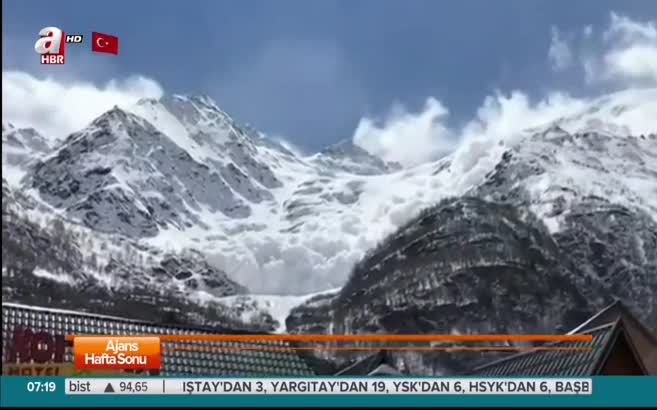 Çığ düşme anı kamerada!