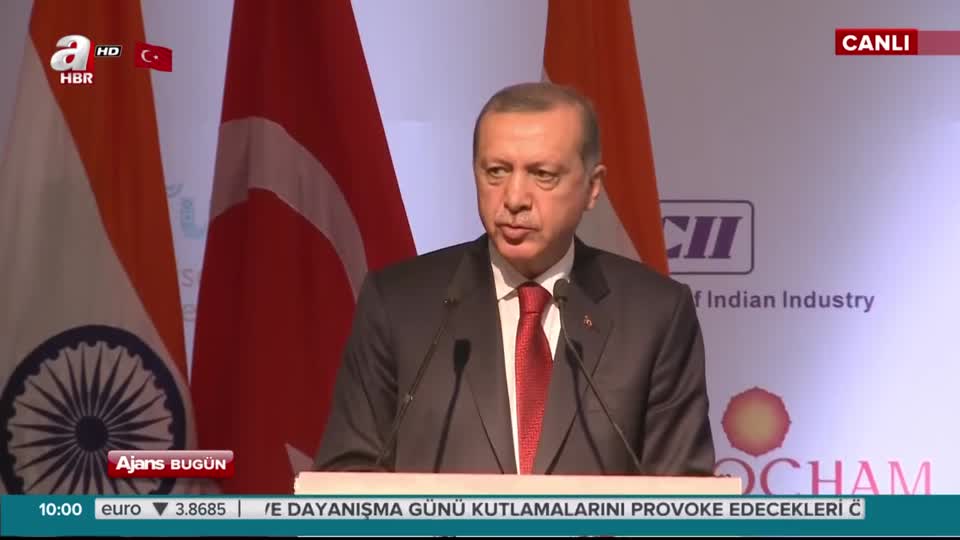 Cumhurbaşkanı Erdoğan,Türkiye-Hindistan İş Zirvesi'nde konuştu