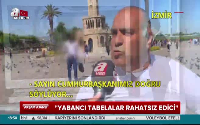 Vatandaşın yabancı tabela tepkisi