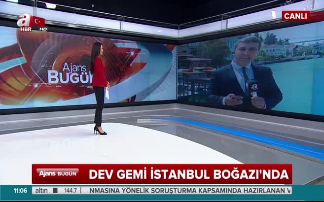 Dev gemi asrın projesi için İstanbul Boğazı'na geldi