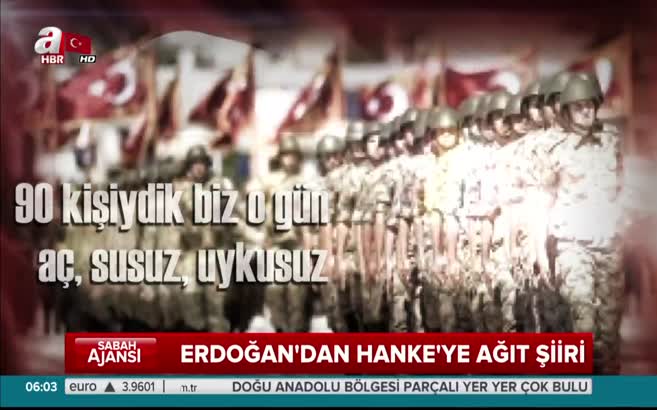 Cumhurbaşkanı Erdoğan, şehit Aydoğan Aydın'ın Hanke'ye Ağıt şiirini okudu