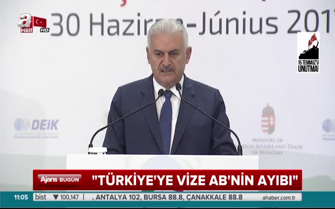 Başbakan'dan Yıldırım'dan 'vize' çağrısı