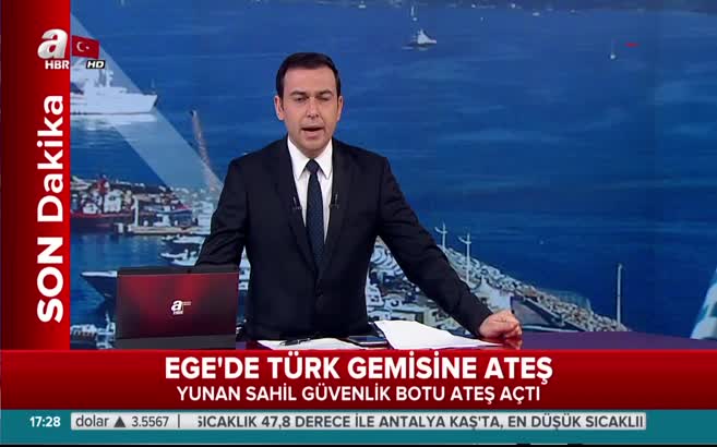 Ege'de Türk gemisine ateş açıldı