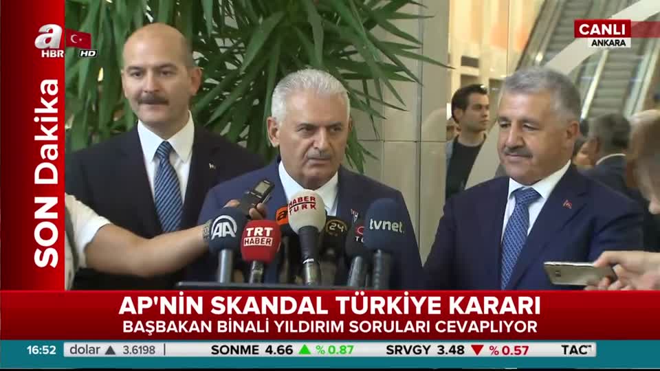 Başbakan Yıldırım'dan AP'nin skandal Türkiye kararına tepki