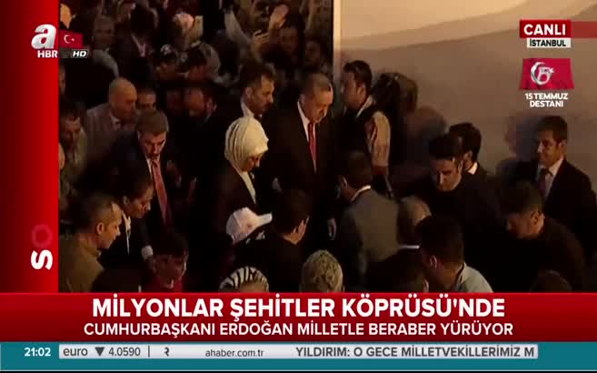 Cumhurbaşkanı Erdoğan, köprüde böyle karşılandı
