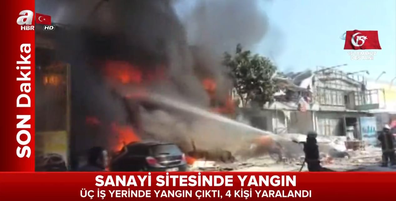 Samsun'da sanayi sitesinde yangından ilk görüntüler
