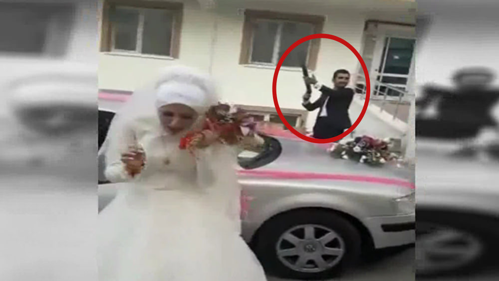 Gelin alkışladı maganda damat pompalıyla kurşun yağdırdı!