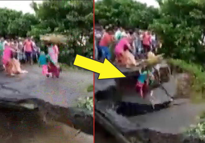 Köprü çöktü! Kadın ve çocuklar sele kapıldı