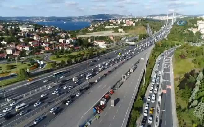 FSM Köprüsü'ndeki son durum havadan görüntülendi