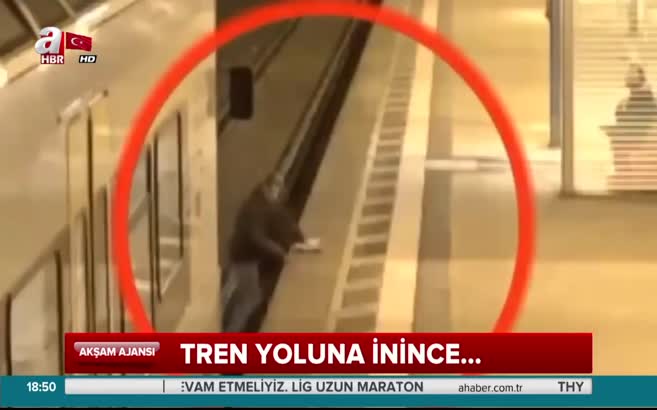 Trenle peron arasına sıkıştı