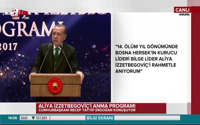 Cumhurbaşkanı Erdoğan: Merhum Aliya İzzetbegoviç bunların tamamıdır