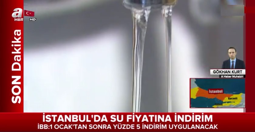 İstanbul'da su fiyatına indirim