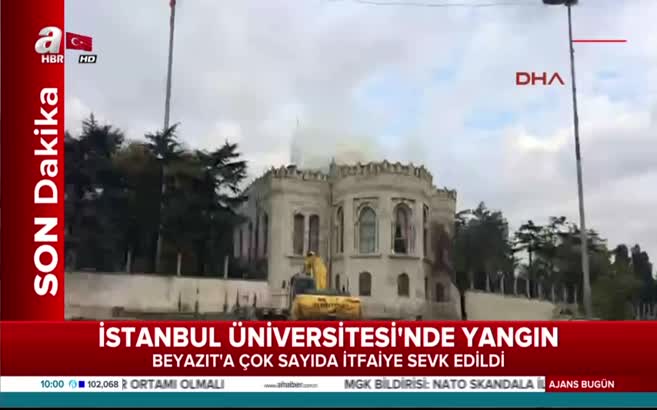 İstanbul Üniversitesi'nden yangın çıktı! İlk görüntüler