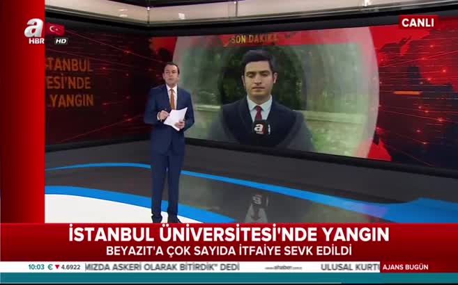 İstanbul Üniversitesi'nin Beyazıt yerleşkesinde yangın
