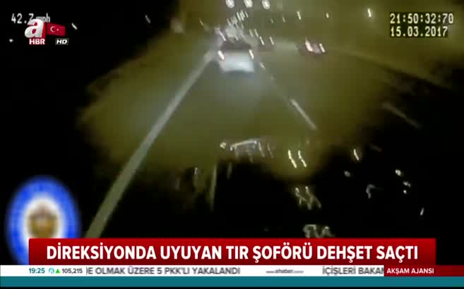 Direksiyonda uyuyan TIR şoförü dehşet saçtı