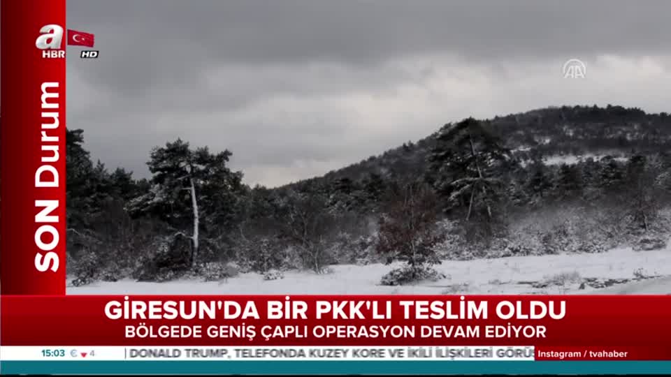 PKK'lı terörist, Giresun’da iş makinesi operatörüne teslim oldu