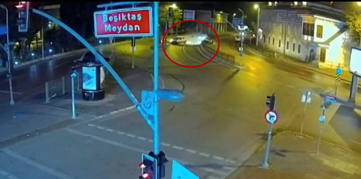 Beşiktaş’ta feci kaza kamerada