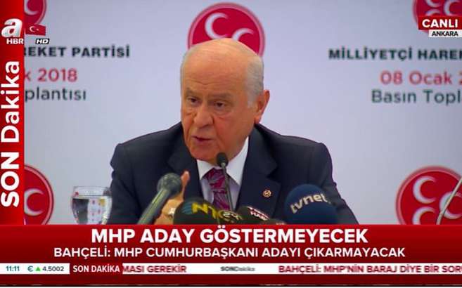 MHP lideri Bahçeli: MHP, Cumhurbaşkanı adayı göstermeyecek