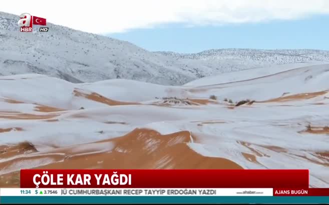 Sahra Çölü'ne kar yağdı