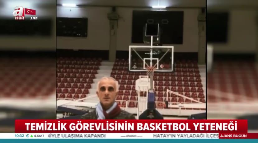 Temizlik görevlisinin basketbol yeteneği