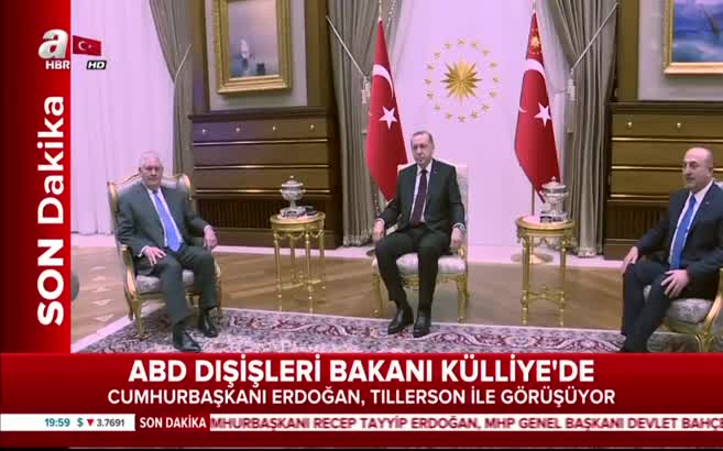 Cumhurbaşkanı Erdoğan Tillerson görüşmesi başladı
