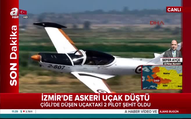 İzmir'de askeri uçak düştü!