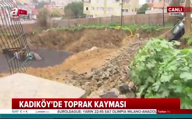 İstanbul Kadıköy'de toprak kayması: 4 katlı bina boşaltıldı