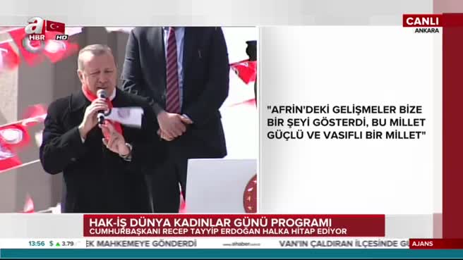 Cumhurbaşkanı Erdoğan: Afrin'de 2960 terörist etkisiz hale getirildi