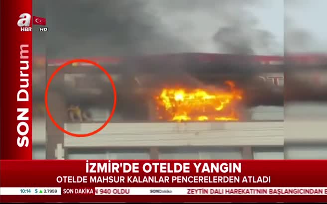 İzmir'de otelde yangın! Mahsur kalanlar var