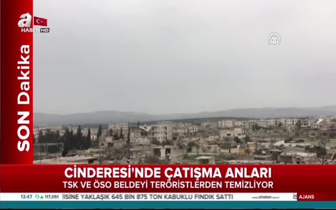 TSK ve ÖSO Cinderes belde merkezinde kontrolü sağladı