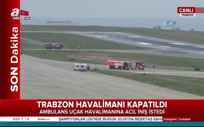 Trabzon'da ambulans uçak acil iniş yaptı