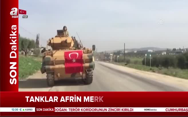 Türk askeri Afrin şehir merkezine böyle girdi