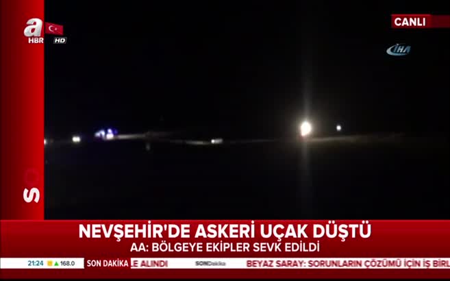 Nevşehir'de askeri uçak düştü