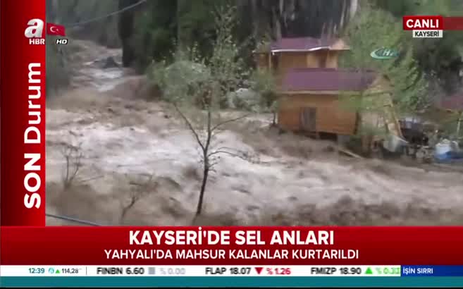 Kayseri'de sel meydana geldi