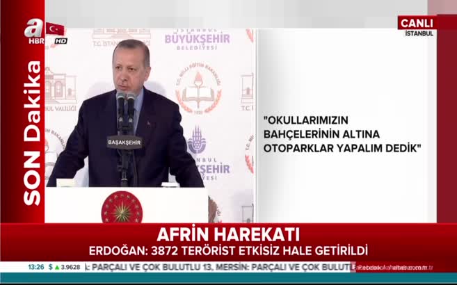 Cumhurbaşkanı Erdoğan'dan Afrin sonrası için mesaj