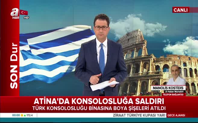 Yunanistan'ın Atina kentinde Türk konsolosluğuna saldırı