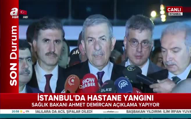 Sağlık Bakanı Demircan, hastanedeki yangınla ilgili açıklama yaptı